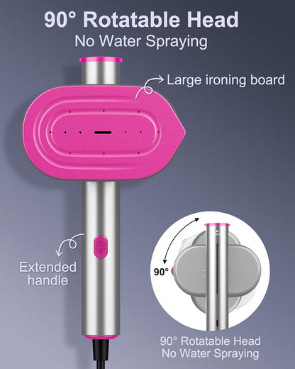 Travel Steamer for Clothes - 2-in-1 Handheld Garment Steamer and Steam Iron, 10s Fast Heat-Up 1200W, 90° Rotatable Head for Flat and Hanging Ironing, Portable Mini Ironing for Home and Travel