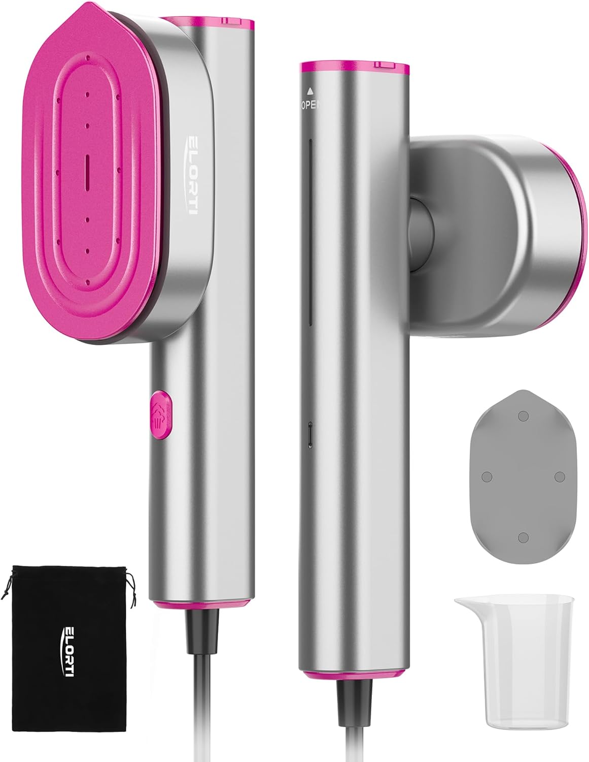 Travel Steamer for Clothes - 2-in-1 Handheld Garment Steamer and Steam Iron, 10s Fast Heat-Up 1200W, 90° Rotatable Head for Flat and Hanging Ironing, Portable Mini Ironing for Home and Travel